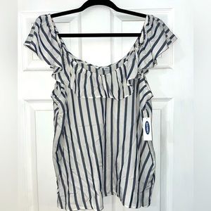 Old Navy Off Shoulder Striped Blouse L